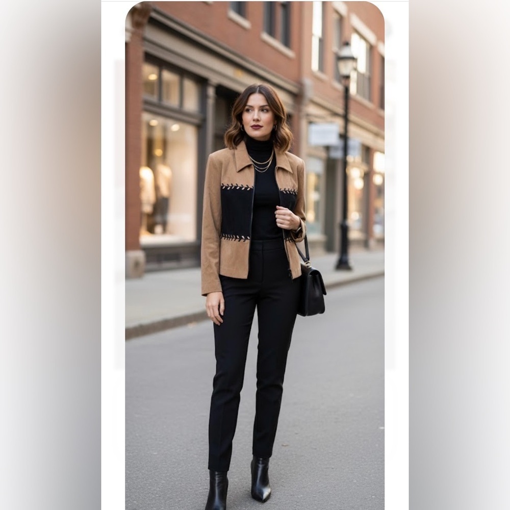Worthington Tan and Black Women's Blazer